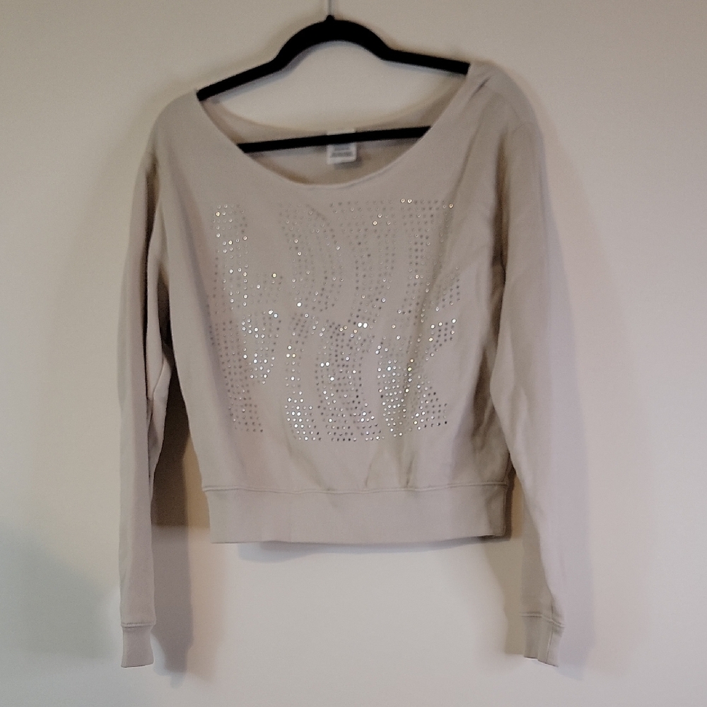 PINK Victoria's Secret Beige Sequin Sweatshirt